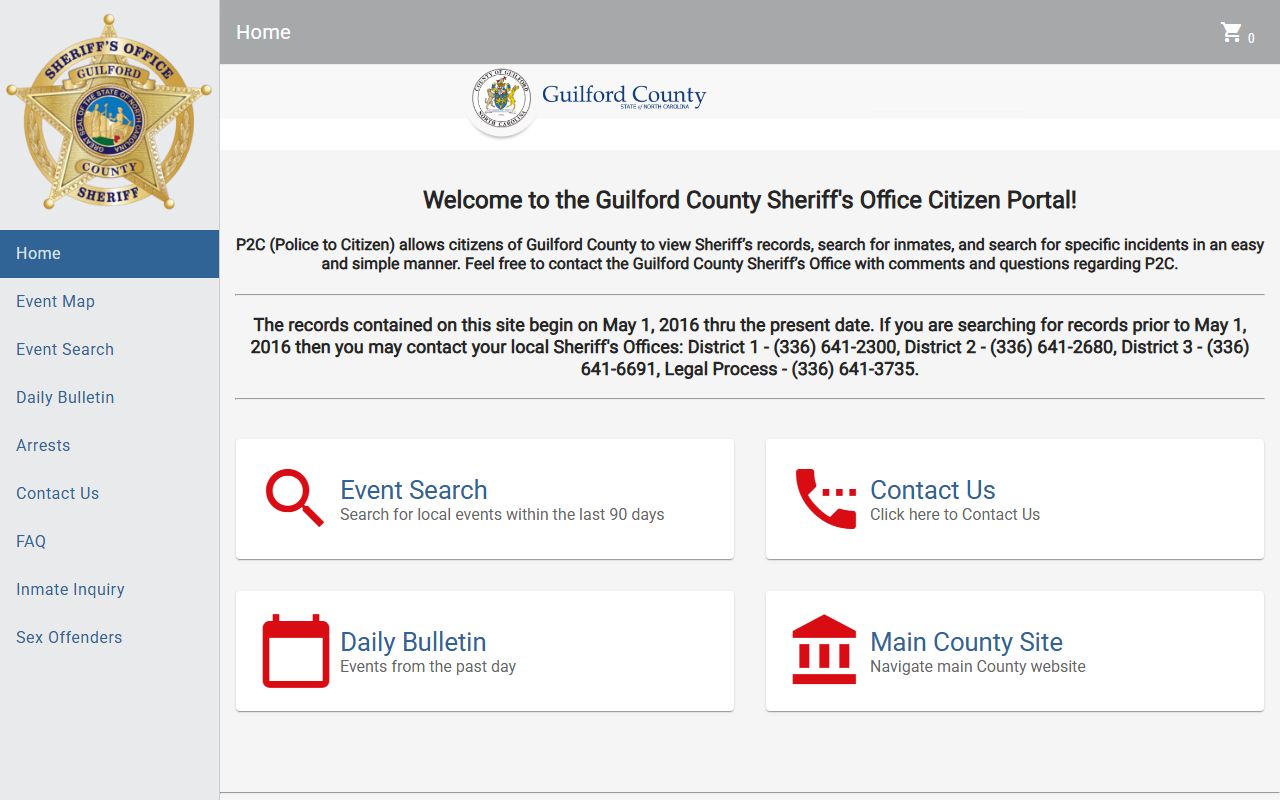 Guilford County phone directory sheriff Police-to-Citizen portal